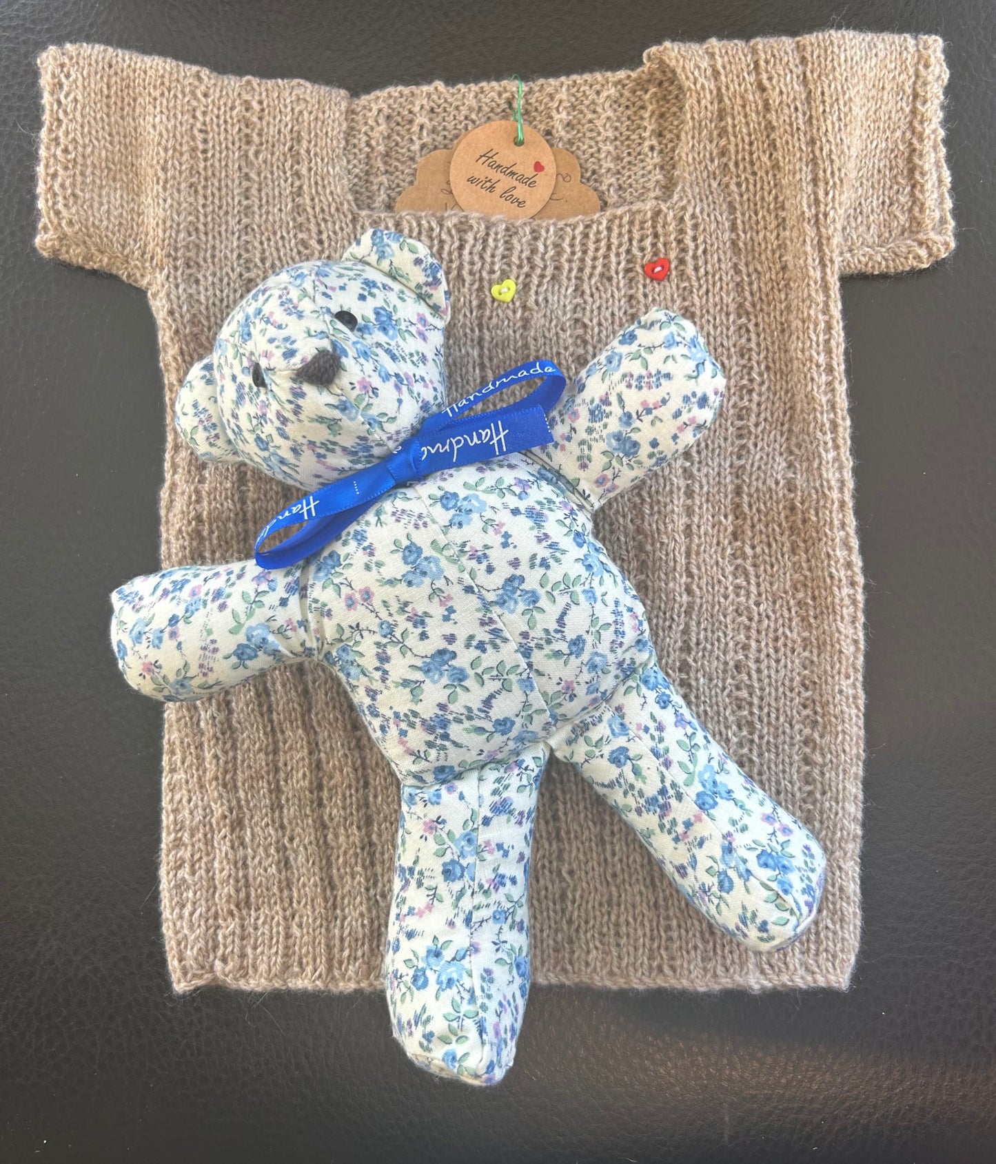 Hand knit Single and Teddy Set