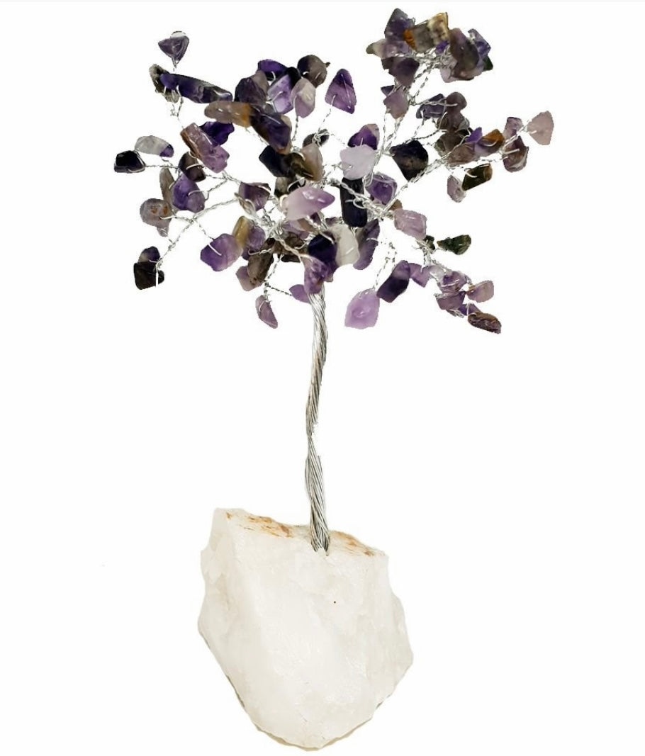 Amethyst Tree with a Quartz base