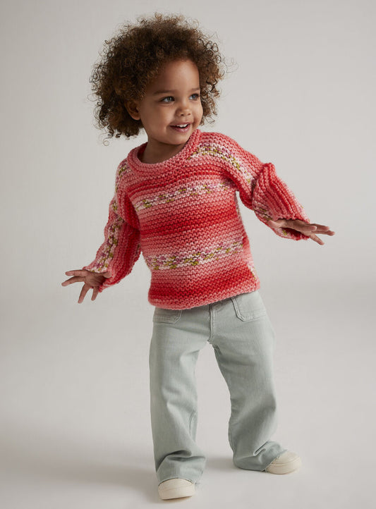 FLOWER SHOW SWEATER IN HAYFIELD BABY BLOSSOM CHUNKY