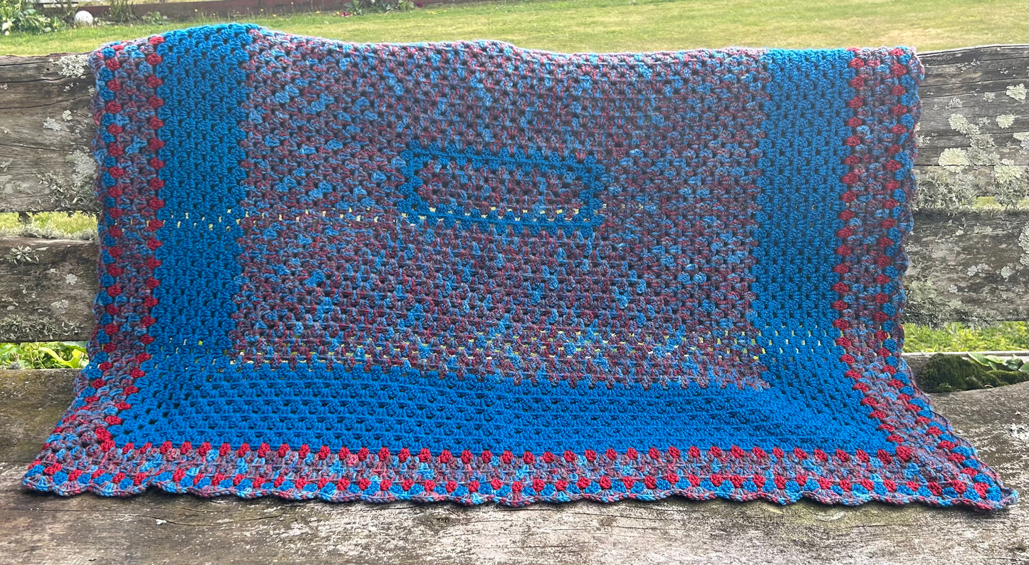 Large crochet Merino Blanket