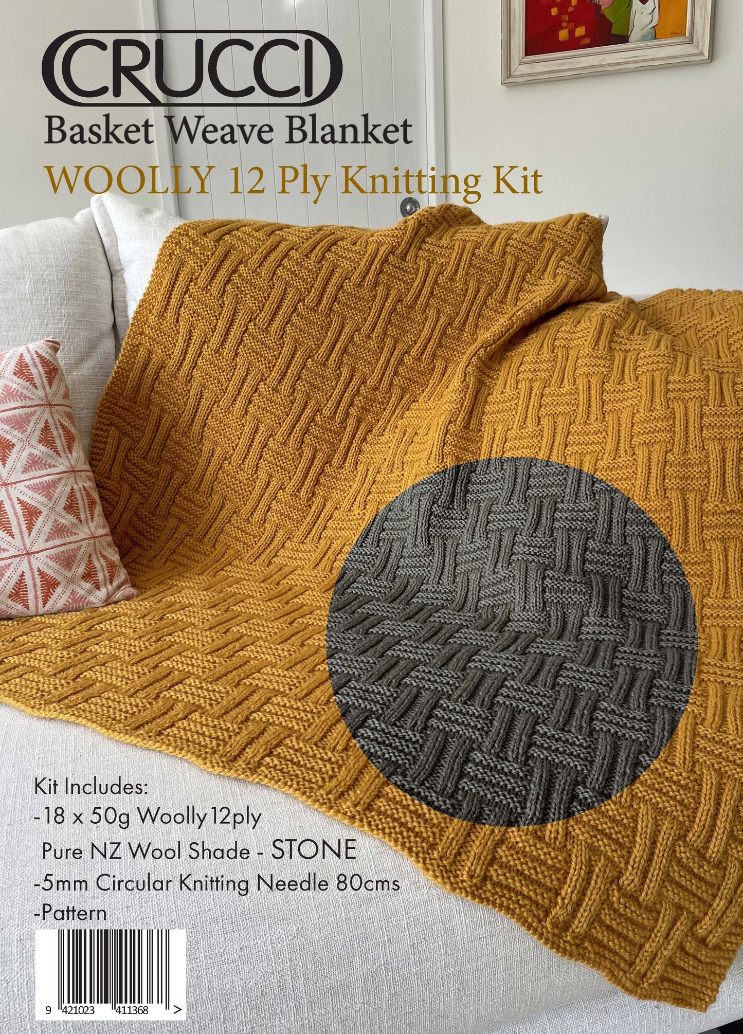 Basket Weave Blanket Knitting Kit