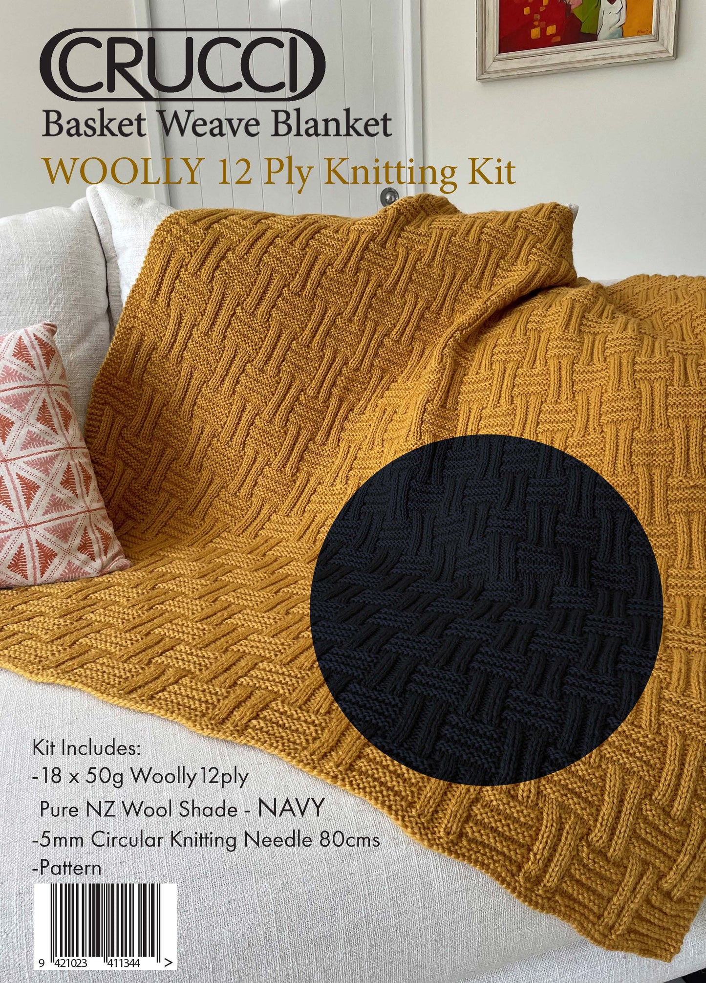 Basket Weave Blanket Knitting Kit