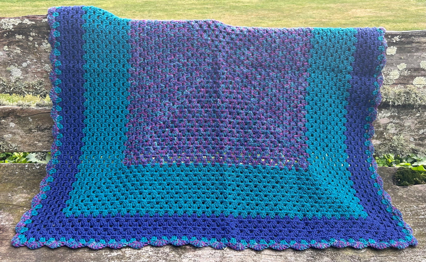 Large crochet Merino Blanket