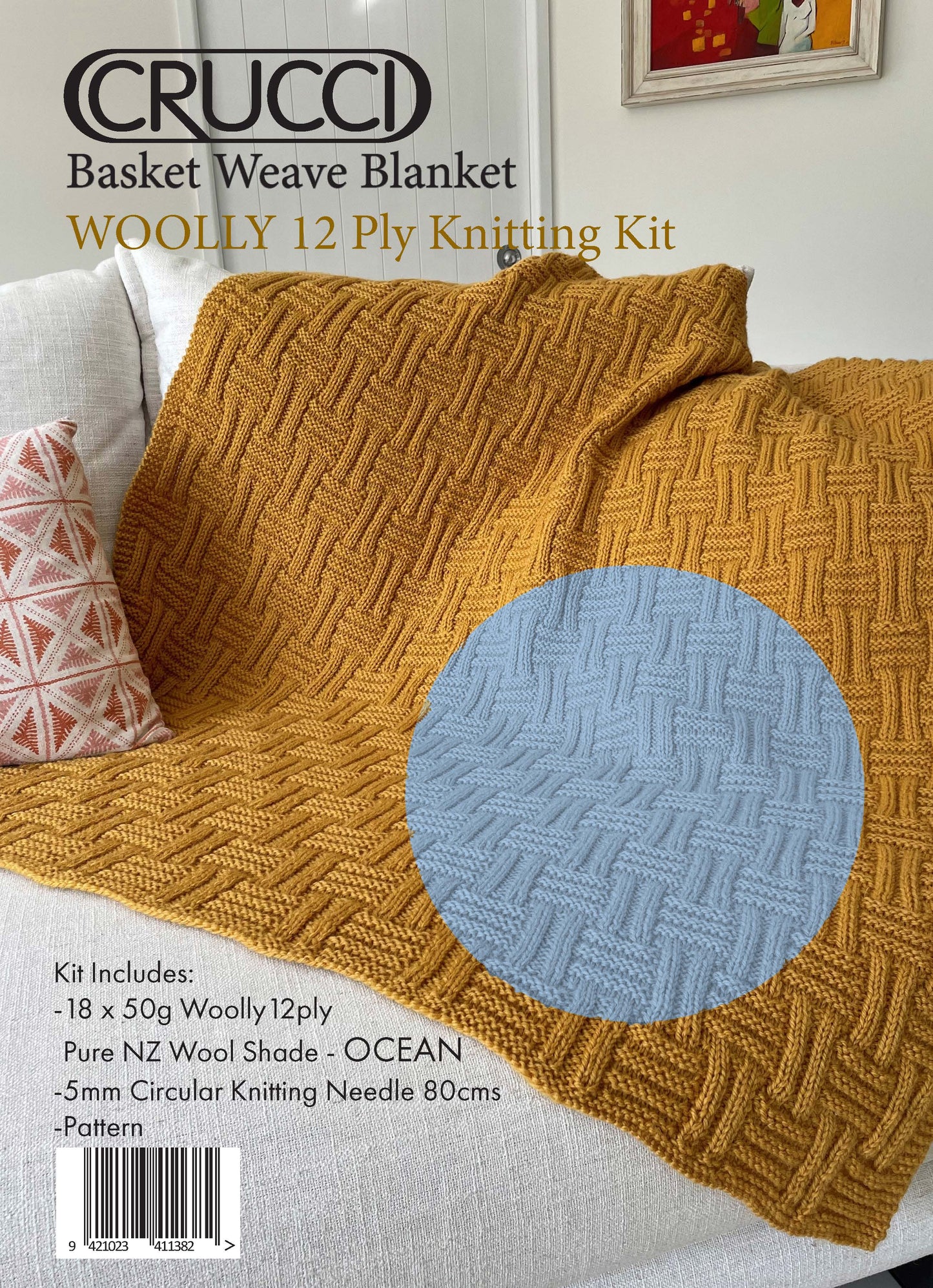 Basket Weave Blanket Knitting Kit