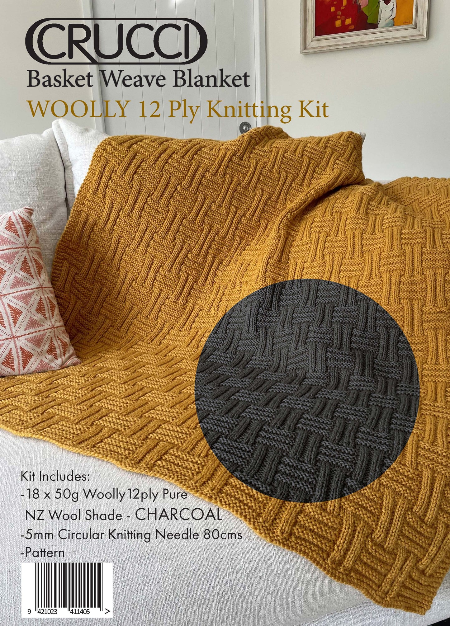 Basket Weave Blanket Knitting Kit