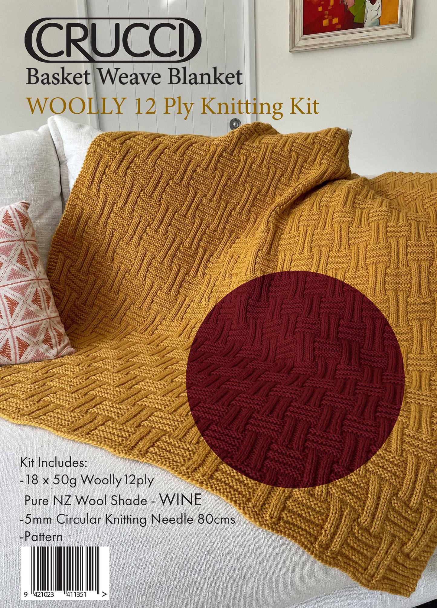 Basket Weave Blanket Knitting Kit